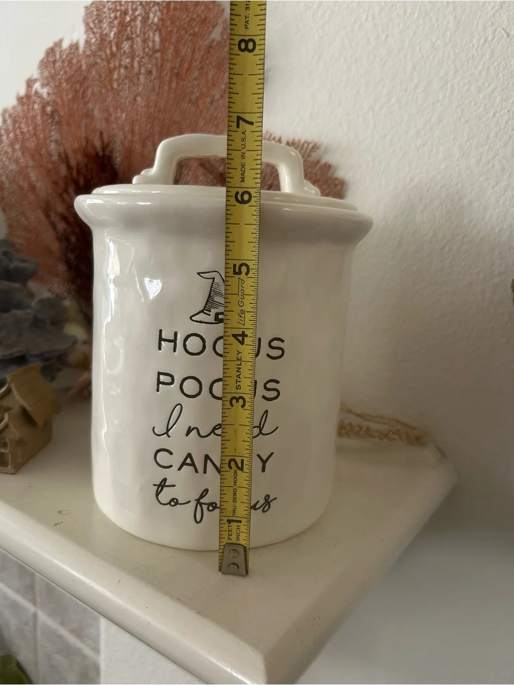 Mud Pie Hocus Pocus ( I Need Candy To Focus)Halloween Candy Jar Canister w/ Lid